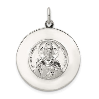 Sterling Silver Queen of the Holy Scapular Medal Pendant QC5598