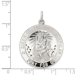 Sterling Silver Queen of the Holy Scapular Medal Pendant QC5598