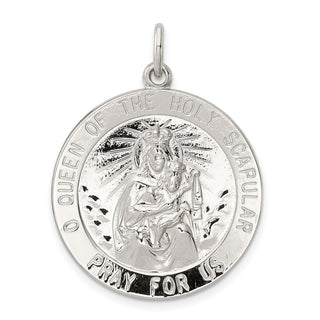 Sterling Silver Queen of the Holy Scapular Medal Pendant QC5598