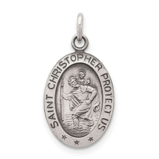 Sterling Silver Antiqued Saint Christopher Medal Pendant QC5601