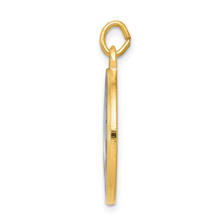 Sterling Silver Rhodium-plated & Gold-plated Epoxy St. Christopher Charm