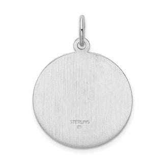 Sterling Silver Rhodium-plated Saint Christopher Medal Pendant QC5605