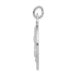 Rhodium-Plated Sterling Silver St. Christopher Medal Pendant - 35 x 25mm, Polished