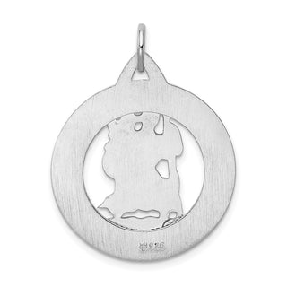 Rhodium-Plated Sterling Silver St. Christopher Medal Pendant - 35 x 25mm, Polished