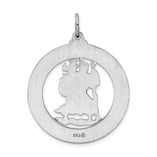 Rhodium-Plated Sterling Silver St. Christopher Medal Pendant - 37 x 30mm, Polished