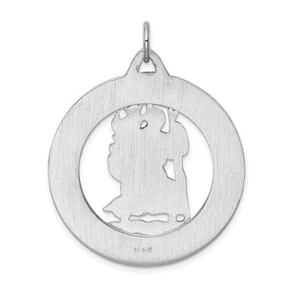 Sterling Silver Rhodium-plated Saint Christopher Medal Pendant QC5609