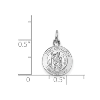 Sterling Silver Rhodium-plated Saint Christopher Medal Pendant QC5610