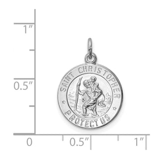 Sterling Silver Rhodium-plated Saint Christopher Medal Pendant QC5611
