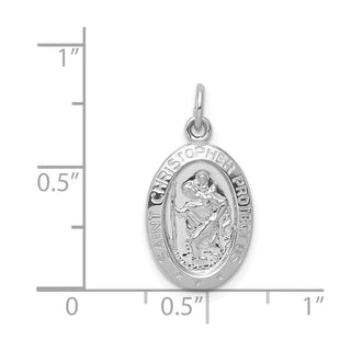 Sterling Silver Rhodium-plated Saint Christopher Medal Pendant QC5617