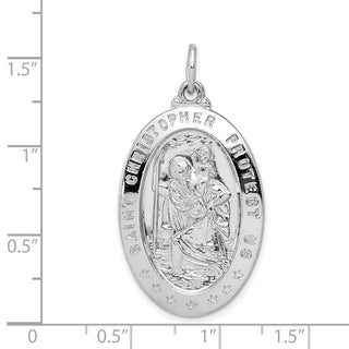 Sterling Silver Rhodium-plated Saint Christopher Medal Pendant QC5620