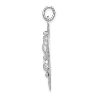 Sterling Silver Rhodium-plated Saint Christopher Medal Pendant QC5621