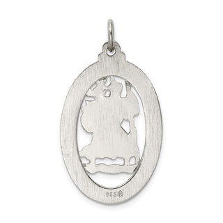 Sterling Silver Rhodium-plated Saint Christopher Medal Pendant QC5621