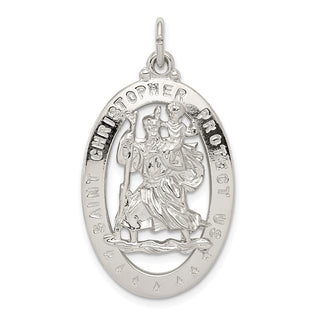 Sterling Silver Rhodium-plated Saint Christopher Medal Pendant QC5621