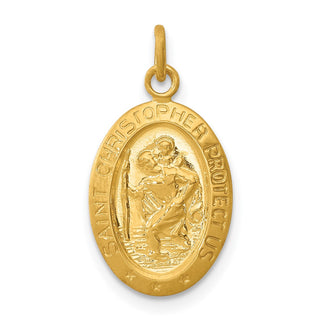 Gold-plated Sterling Silver Saint Christopher Medal Pendant QC5626