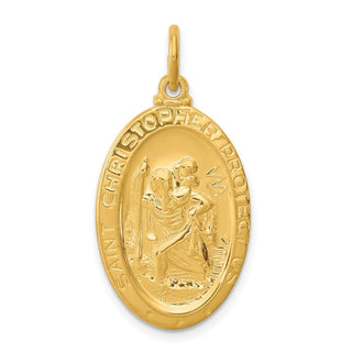Gold-plated Sterling Silver Saint Christopher Medal Pendant QC5627