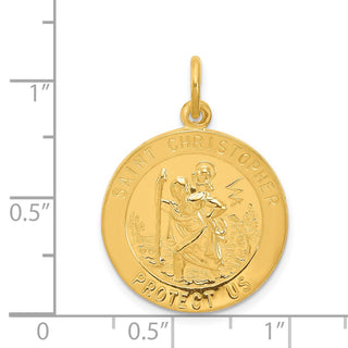 Gold-plated Sterling Silver St. Christopher Medal Pendant QC5641