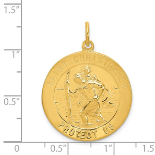Gold-plated Sterling Silver St. Christopher Medal Pendant QC5643