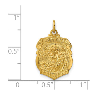 Gold-plated Sterling Silver Saint Michael Badge Medal Pendant