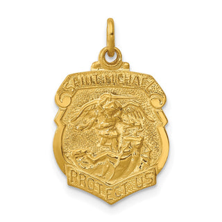 Gold-plated Sterling Silver Saint Michael Badge Medal Pendant