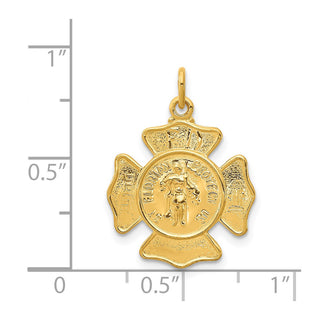 Gold-plated Sterling Silver Saint Florian Firemans Badge Medal Pendant