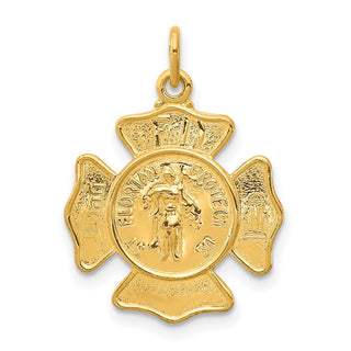 Gold-plated Sterling Silver Saint Florian Firemans Badge Medal Pendant