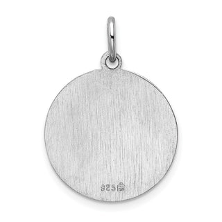 Rhodium-Plated Sterling Silver St. Joseph Medal Pendant - 26 x 20mm, Polished & Engravable