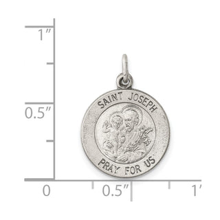 Sterling Silver Antiqued Saint Joseph Medal Pendant QC5684