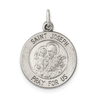 Sterling Silver Antiqued Saint Joseph Medal Pendant QC5684