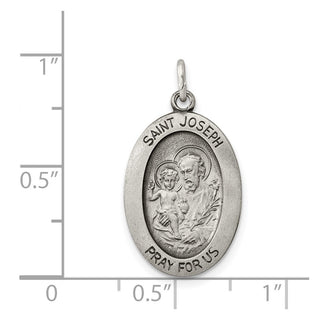 Sterling Silver Antiqued Saint Joseph Medal Pendant QC5687