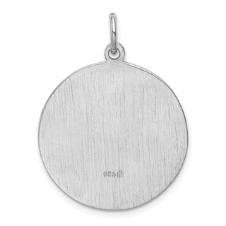 Rhodium-Plated Sterling Silver St. Jude Thaddeus Medal Pendant - 35 x 25mm, Polished & Engravable