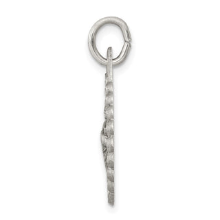 Sterling Silver St. Jude Thaddeus Medal Pendant - 26 x 18mm, Satin, Antiqued & Engravable