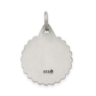 Sterling Silver St. Jude Thaddeus Medal Pendant - 26 x 18mm, Satin, Antiqued & Engravable