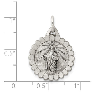 Sterling Silver Saint Jude Thaddeus Medal Pendant QC5693