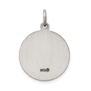 Sterling Silver St. Jude Thaddeus Medal Pendant - 26 x 20mm, Antiqued, Satin & Engravable