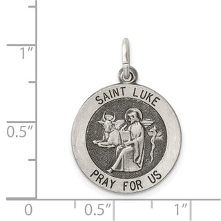 Sterling Silver Antiqued Saint Luke Medal Pendant QC5699