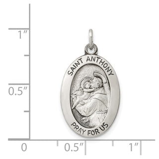 Sterling Silver Antiqued Saint Anthony Medal Pendant QC5707