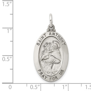 Sterling Silver Antiqued Saint Anthony Medal Pendant QC5708