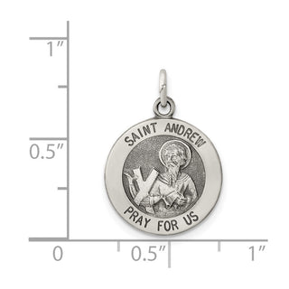 Sterling Silver Antiqued Saint Andrew Medal Pendant QC5710