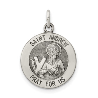 Sterling Silver Antiqued Saint Andrew Medal Pendant QC5710