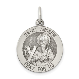 Sterling Silver Antiqued Saint Andrew Medal Pendant QC5712