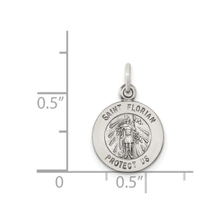 Sterling Silver Antiqued Saint Florian Medal Pendant QC5720