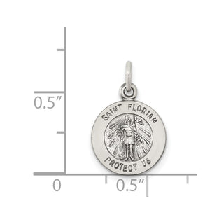 Sterling Silver Antiqued Saint Florian Medal Pendant QC5720