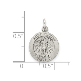 Sterling Silver Antiqued Saint Florian Medal Pendant QC5721