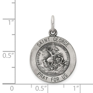 Sterling Silver Antiqued Saint George Medal Pendant QC5727