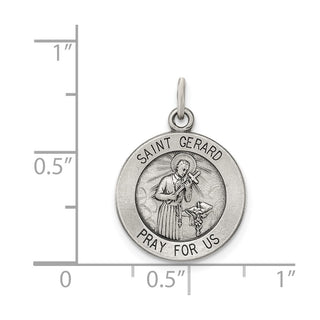 Sterling Silver Antiqued Saint Gerard Medal Pendant QC5728