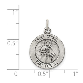 Sterling Silver Antiqued Saint Gerard Medal Pendant QC5728