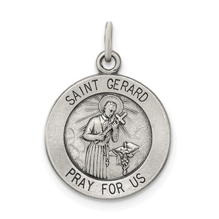 Sterling Silver Antiqued Saint Gerard Medal Pendant QC5728
