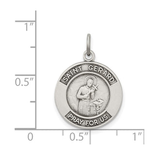 925 Sterling Silver Antiqued St. Gerard Medal Pendant