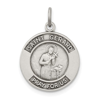 925 Sterling Silver Antiqued St. Gerard Medal Pendant