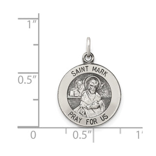 Sterling Silver Antiqued Saint Mark Medal Pendant QC5736